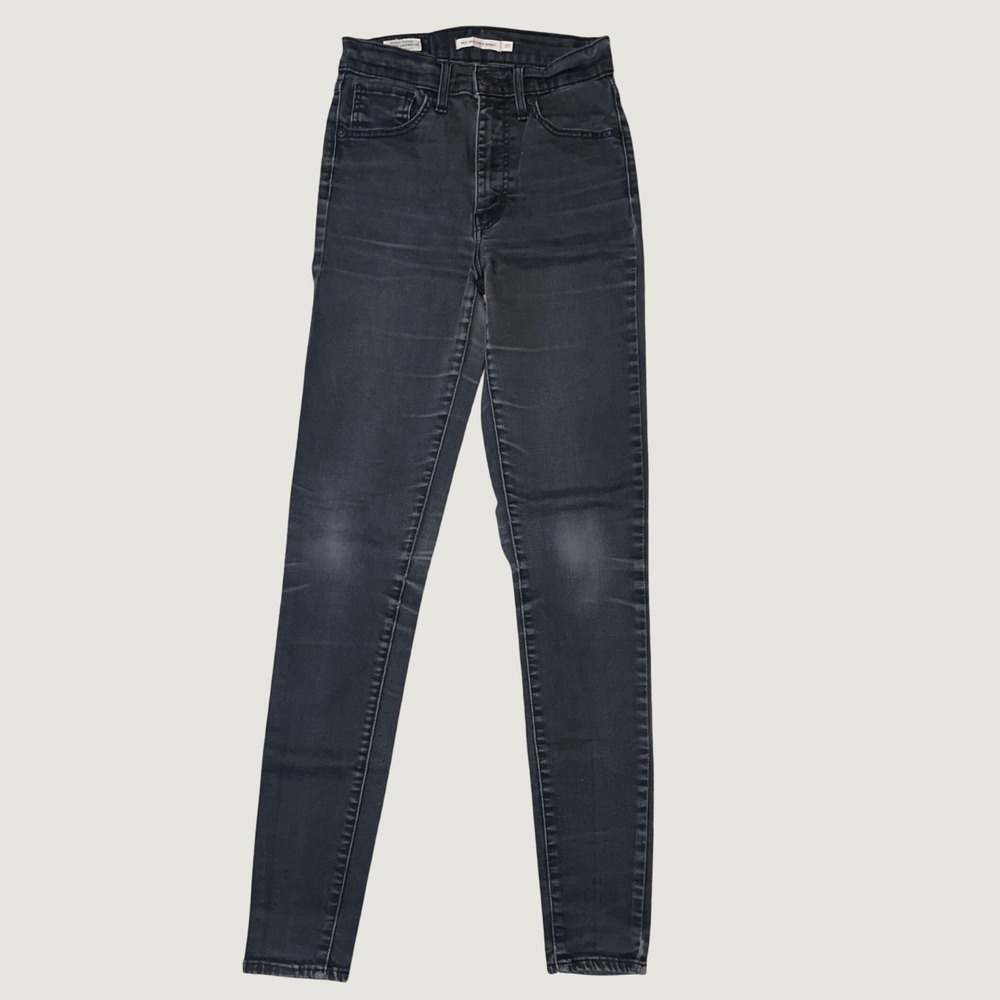 Levi's Premium Mile High Super Skinny Jeans Charcoal Black Women Size 27 - Picture 2 of 9